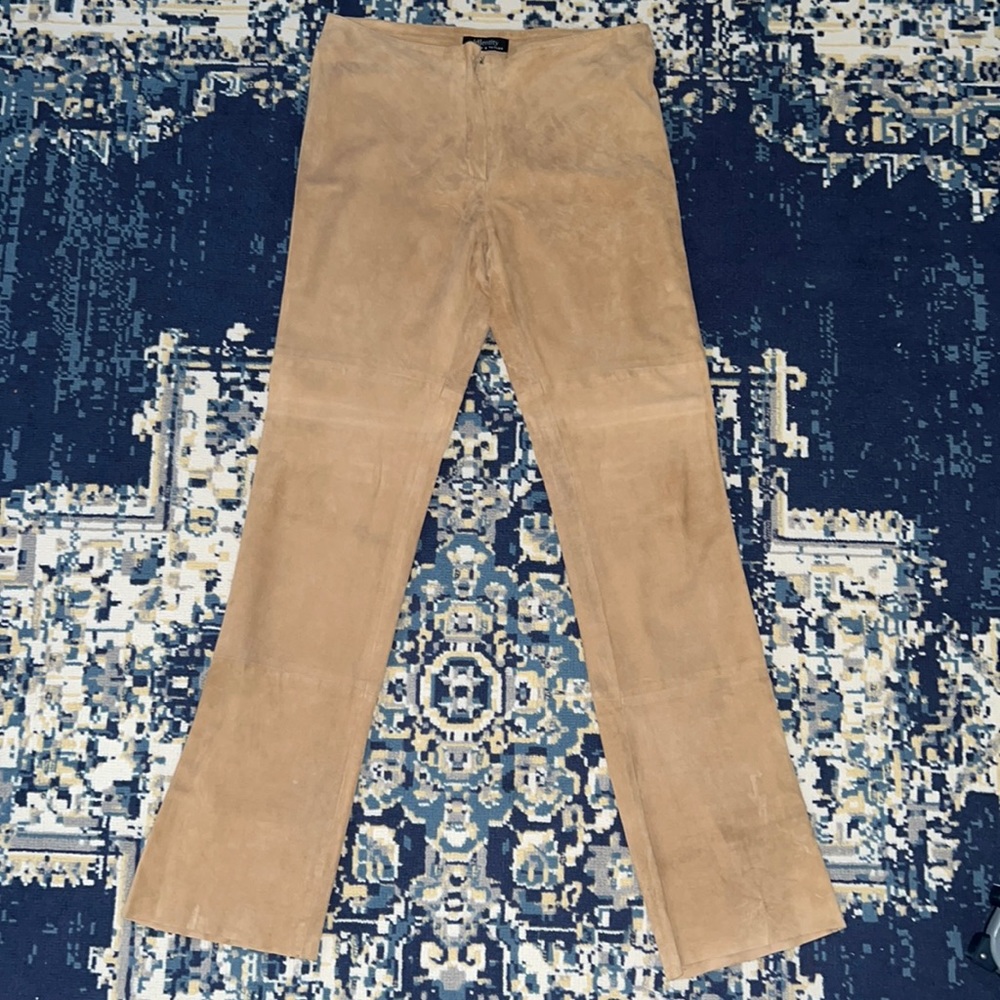 🤎L&T🤎 PRISTINE STUNNING CAMEL BUTTERY SOFT SUEDE/LEATHER PANTS. SIZE 8.